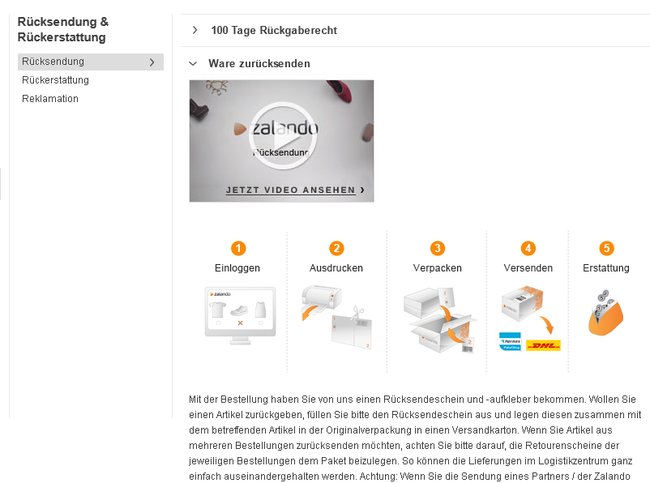zalando retoure video