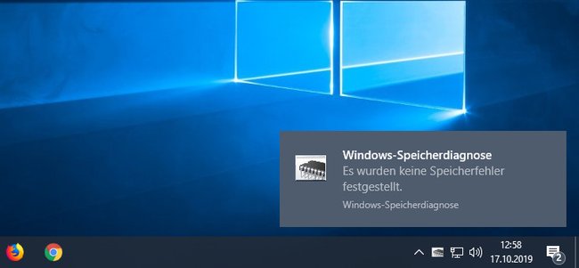 Windows hat keine Fehler im RAM gefunden. Bild: GIGA