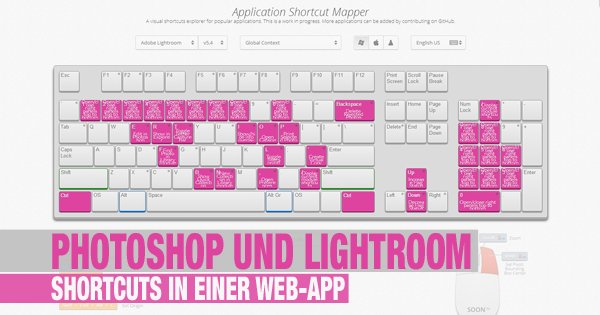 Photoshop und Lightroom Shortcuts in einer Web-App