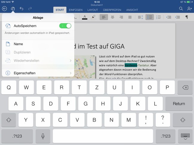 Word-Test_iPad-App_Speichern