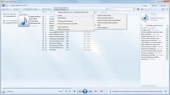 cd kopieren windows media player