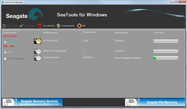 festplatte ueberpruefen seatools