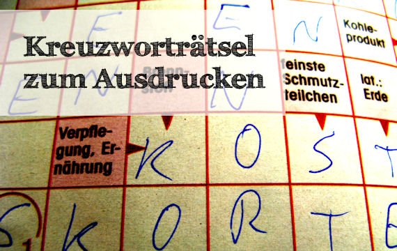 Hier bekommst Du Kreuzworträtsel zum Ausdrucken