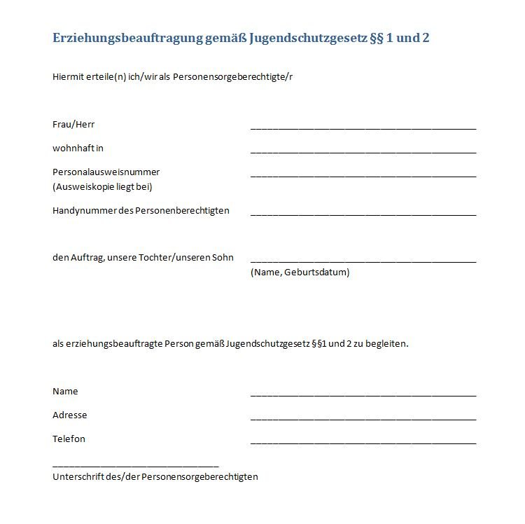 U18 Formular Der Partyzettel Zum Ausdrucken Download