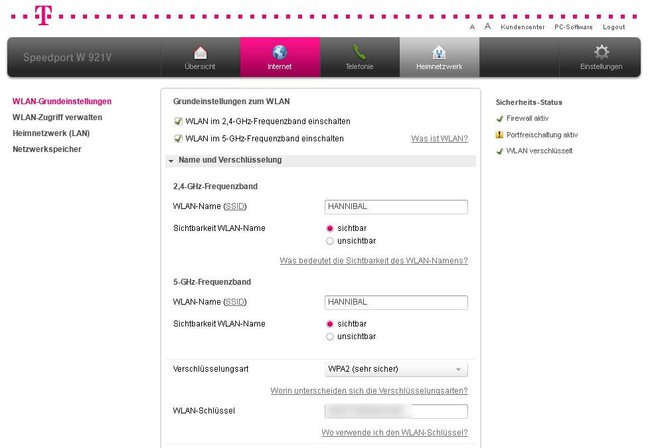 passphrase telekom router