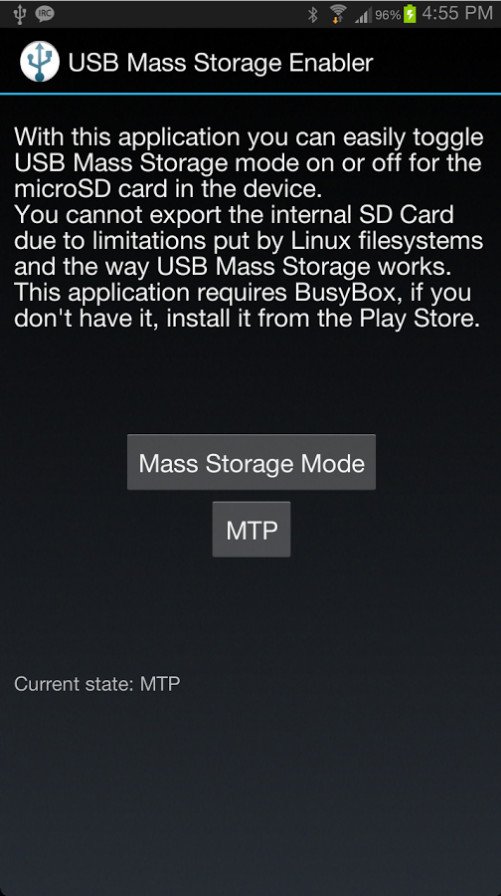 usb mass storage enabler