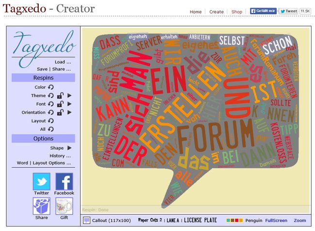 Die Tagxedo-Word Cloud ist auf jeden Fall mal etwas anderes!