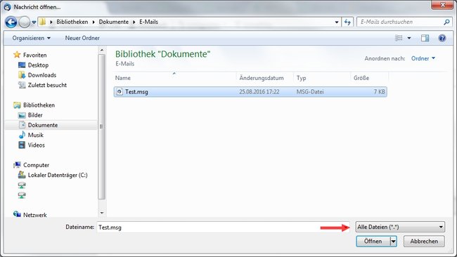 MSG Datei öffnen Alle Dateien