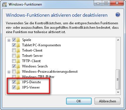 Mit einem Klick lässt sich der Microsoft XPS Document Writer löschen