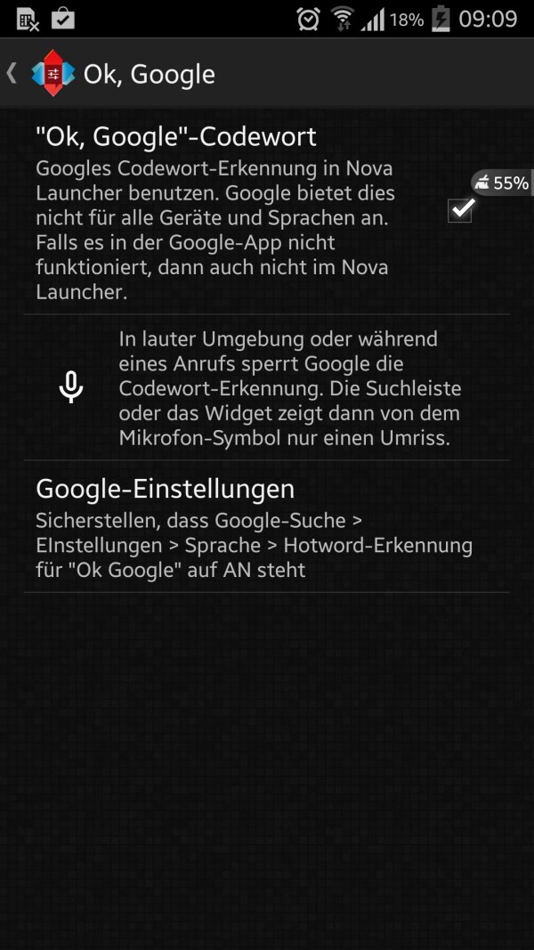 Nova-Launcher OK Google