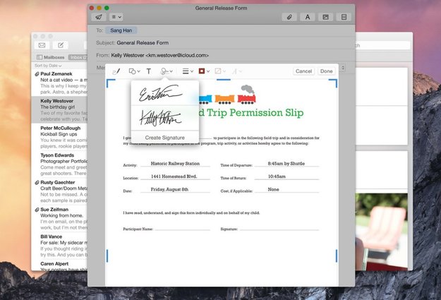 Signaturen: PDFs in Mail von OS X Yosemite unterschreiben, so geht's