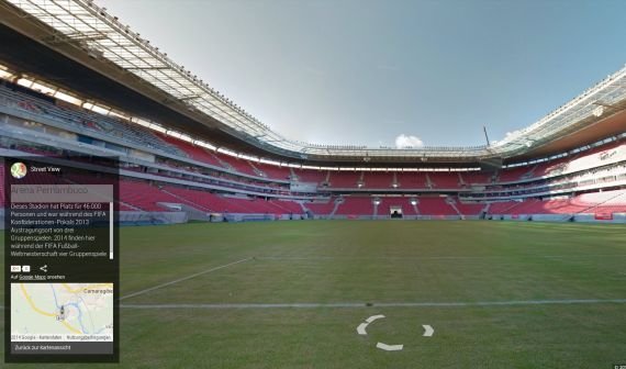 Alle 12 WM-Stadien in Google Street View besuchen