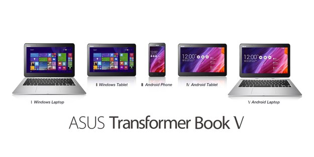 ASUS Transformer Book V: Dual OS-Laptop mit Android und Windows 8.1 per Trick