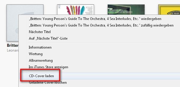 Die CD Cover Datenbank von iTunes wird nicht immer fündig