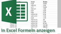 So kann Excel Formeln anzeigen