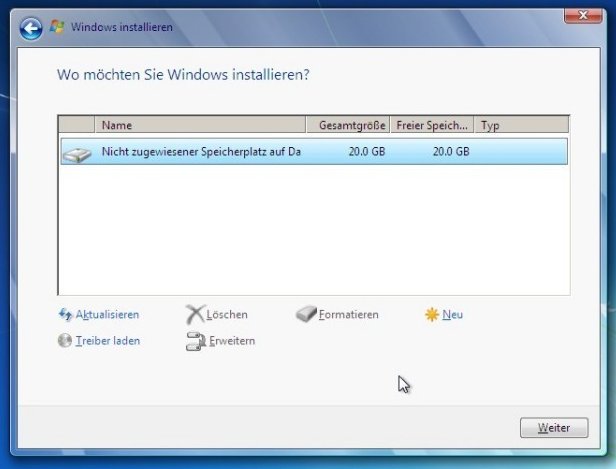 Hier könnt ihr die Windows-Festplatte formatieren. Bild: GIGA