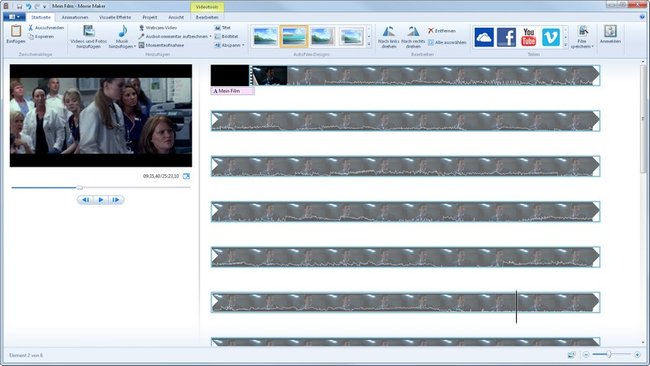 Eine Art iMovie für Windows und das kostenlos: Windows Movie Maker