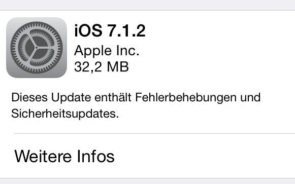 Apple veröffentlicht iOS 7.1.2