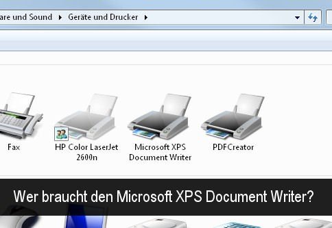 Microsoft XPS Document Writer: Brauche ich den und kann an ihn entfernen?