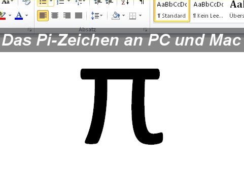 Das Pi-Zeichen schreiben an PC und Mac