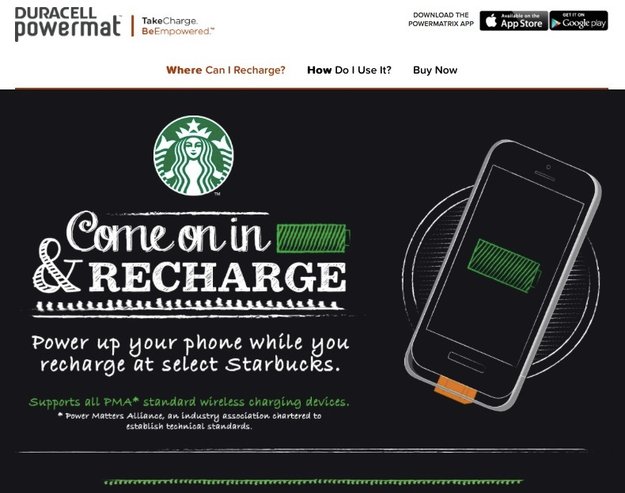 Starbucks bietet drahtloses Aufladen in Kooperation mit Duracell