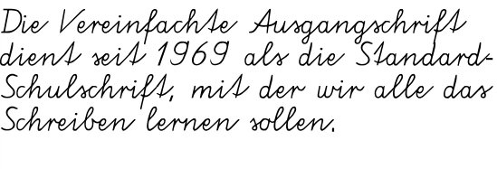 Die Vereinfachte Ausgangschrift bietet ein perfektes Schriftbild einer Schulschrift