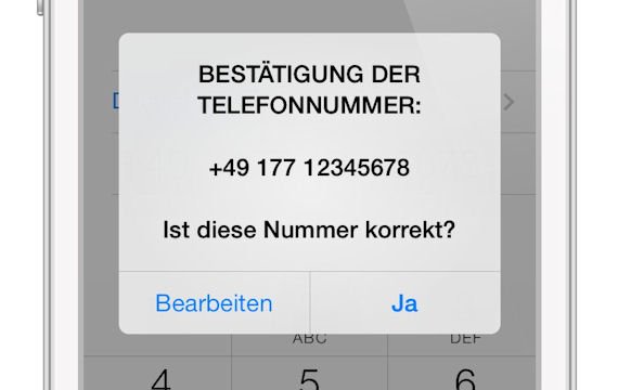 Der WhatsApp Code wird an die eingegebene Handynummer geschickt (Quelle: WhatsApp)