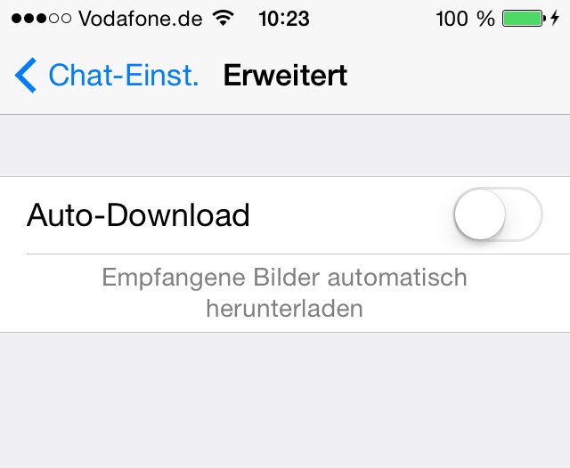 Das WhatsApp Datenvolumen wird geringer, wenn nicht sofort alles runtergeladen wird