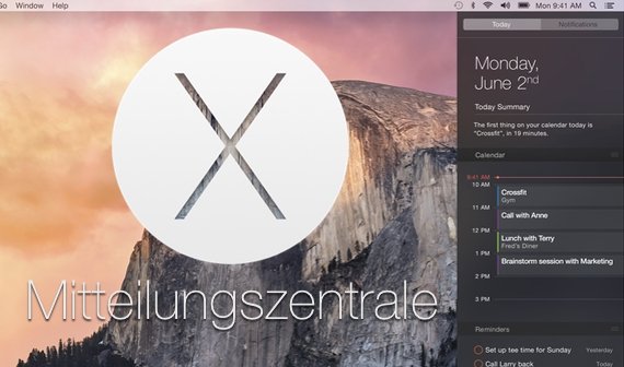 OS X 10.10 Yosemite: Mitteilungszentrale im Detail (Notification Center)