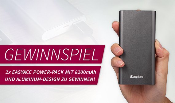 2x EasyAcc Power-Pack zu gewinnen - Gewinner stehen fest