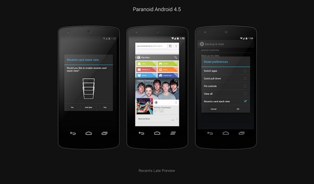 Paranoid Android: Stabile Version 4.45 & Alpha-Version 4.5 mit Multitasking á la Android L veröffentlicht