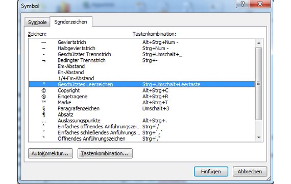 Geschütztes Leerzeichen in Word einfügen: So wird's gemacht