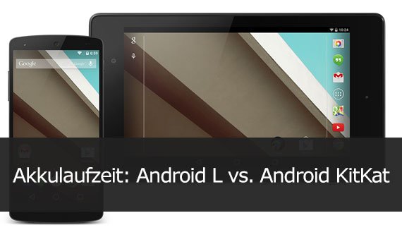 Akku-Vergleich: Android L vs. Android KitKat