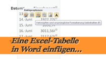 Excel: Tabelle in Word einfügen - so geht's!