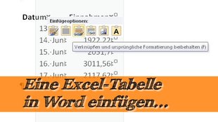 Excel: Tabelle in Word einfügen - so geht's!