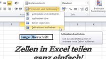 Excel: Zellen teilen – so wird’s gemacht