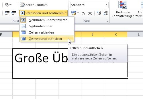 So einfach lassen sich verbundene Excel Zellen teilen!