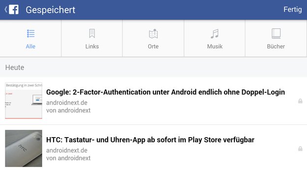 Facebook: Save-Feature speichert Links, Musik, Bücher und mehr für später