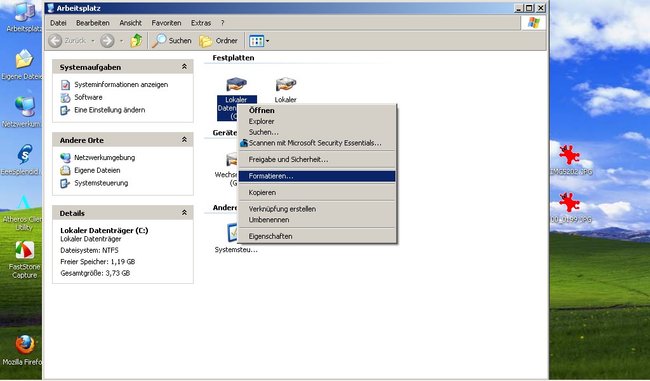 Festplatte formatieren? In XP kein Problem!