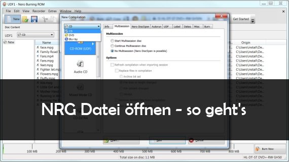 So kann man eine NRG Datei öffnen oder umwandeln