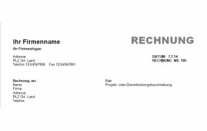 Rechnungsvorlage Word Download