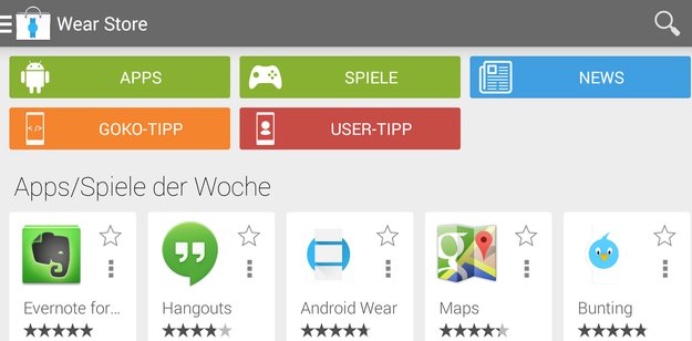 Wear Store: Android-App listet zahlreiche Android Wear-kompatible Apps
