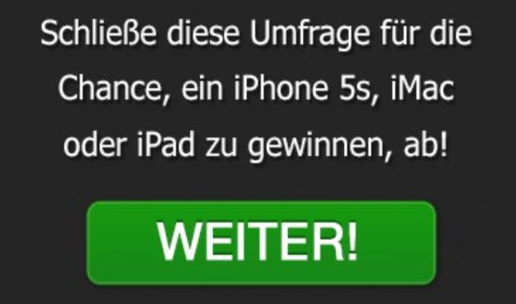„Glückwunsch: Du wurdest für die WhatsApp-Nutzerumfrage ausgewählt!“