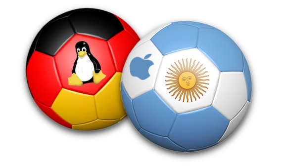 WM-Finale Deutschland vs. Argentinien: Linux tritt gegen OS X an