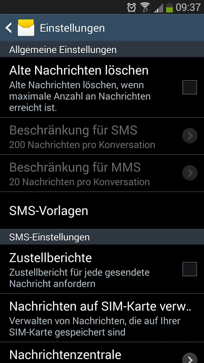 Nachrichtenspeicher voll: Nehmt den Haken raus, damit alte SMS nicht länger gelöscht werden, wenn der Speicher voll ist