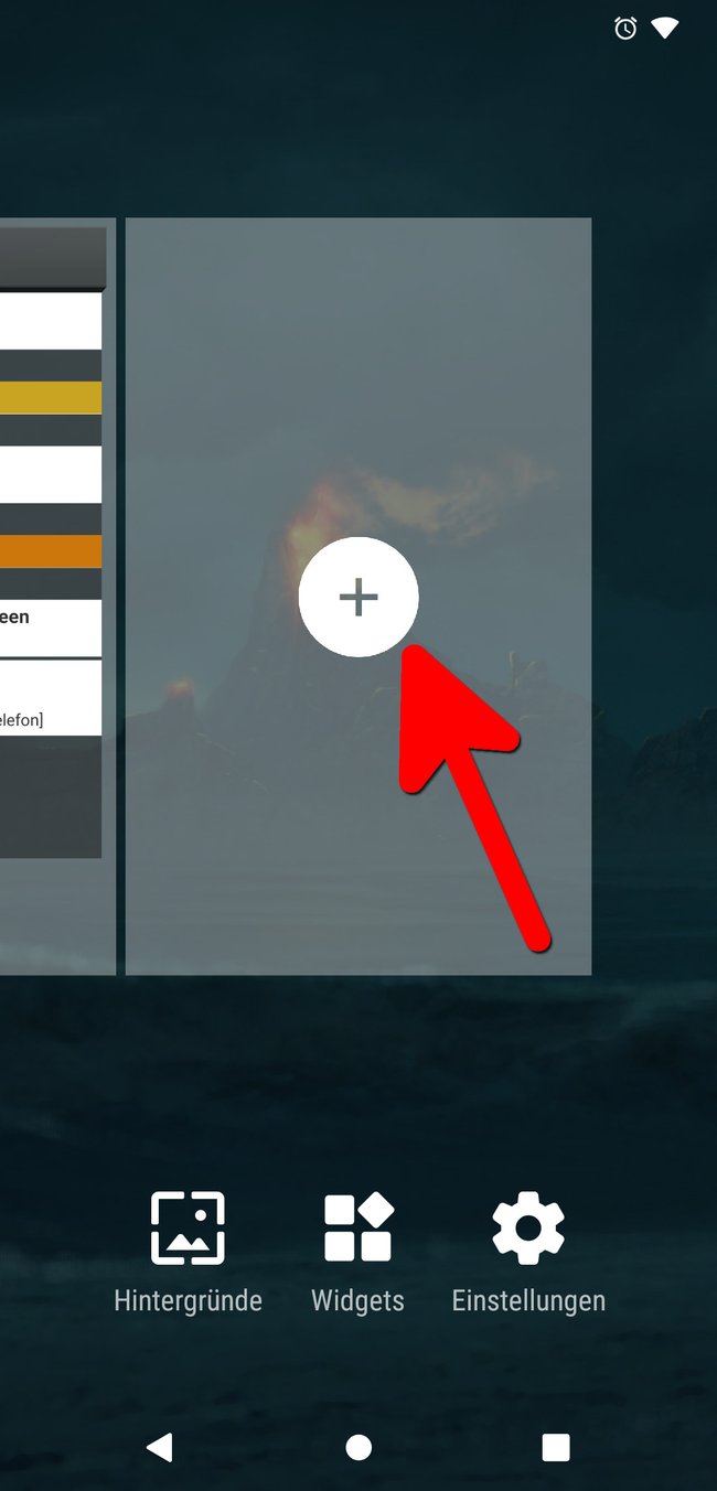 Das Plus-Symbol fügt eine neue Homescreen-Seite hinzu. Bild: GIGA