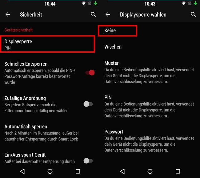 Android: So deaktiviert ihr den Sperrbildschirm.