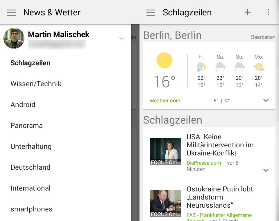 Google News Wetter Update Alte App Mit Material Design Wiederbelebt