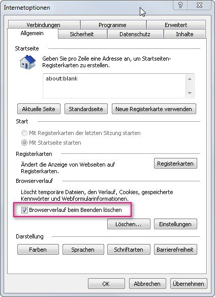 Den Internet Explorer Cache löschen - ganz schnell!