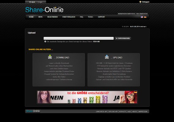 Share-Online.biz: Dateien uploaden, hosten und downloaden - ist das legal?